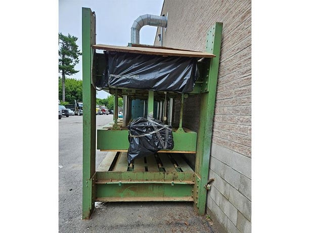 Hofer #HOP-160-K, hydraulic door/veneer heav, 63" deep x 98" long platen, (8) 3-1/4" cylinders, 32" - Image 4