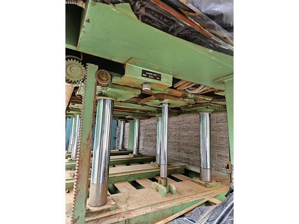Hofer #HOP-160-K, hydraulic door/veneer heav, 63" deep x 98" long platen, (8) 3-1/4" cylinders, 32" - Image 7
