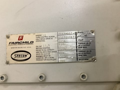 Fairchild Specon Indexer #2RA2MDD7-66, vari-speed gear box - Image 5