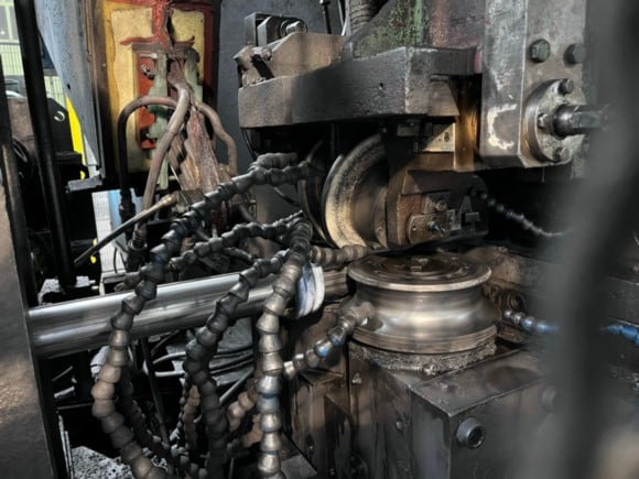 3-1/2" x .08" -.250" Mannesmann Demag tube mill, mandrel type double uncoiler - Image 1