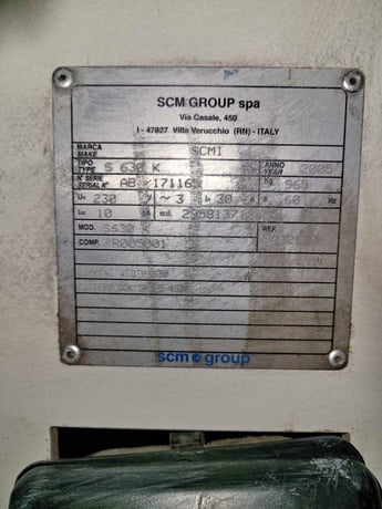 24" x 11.8" SCMI #S630K, Planer, 10 HP Motor, Straight knives, 2005 - Image 4