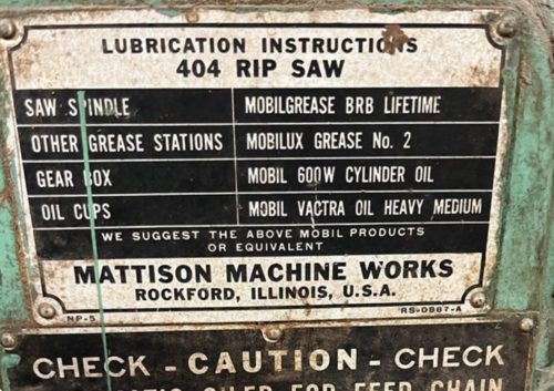 Mattison #404, Straight Line Rip Saw - Image 3