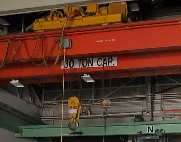 30 Ton, R & M, 10 ton hoist on bridge, 40' span - Image 3