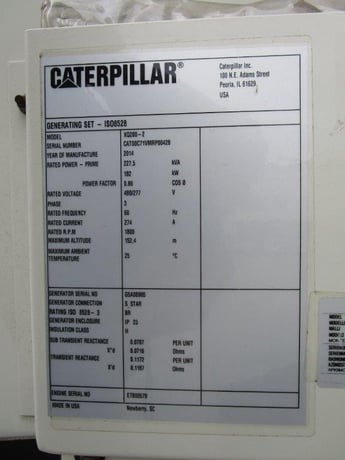 200 KW Caterpillar #XQ200, standby, sound attenuated enclosure, rental style generator, 2014 - Image 1