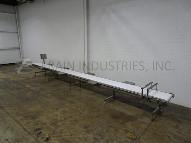 30" wide x 39.6' long, Unifiller, Stainless Steel frame belt conveyor, 40"-45" infeed/discharge range - Image 5