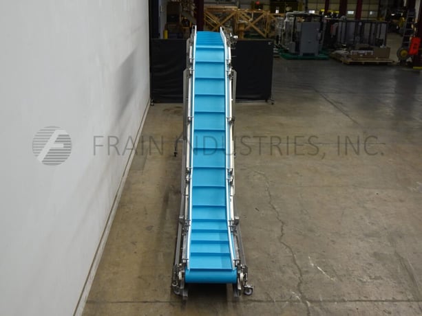 22" wide x 21.2' long, Tri-Mach, Stainless Steel inclined cleated conveyor, 96" discharge height - Image 3