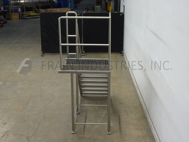 7 Step Stainless Steel mezzanie equipped with 37" wide x 37" long standing platform set 56" off the ground - Image 4