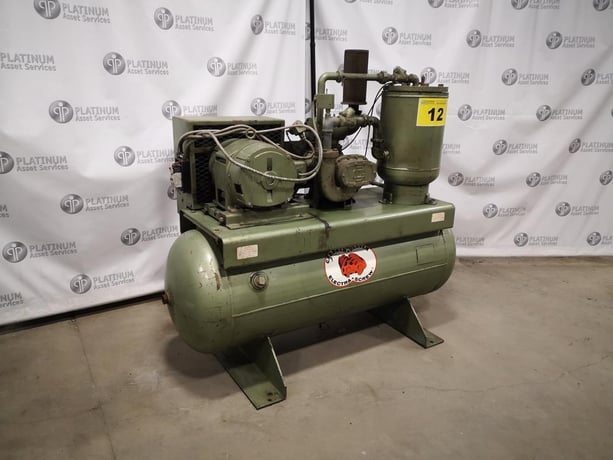 125 psi, Gardner Denver #ESDB, rotary screw air compressor, tank mounted, 15 HP - Image 2