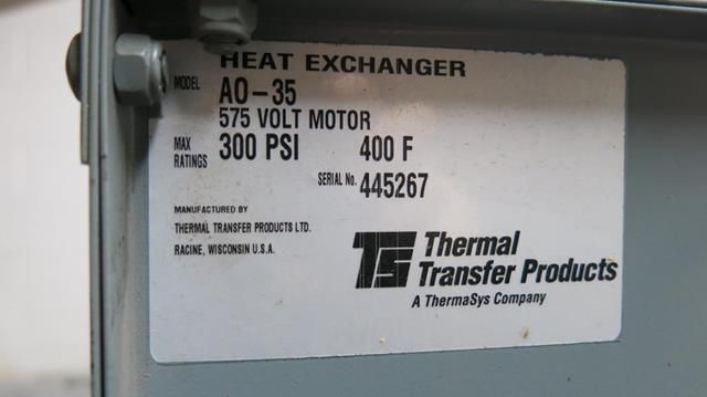 300 psi, Thermal Transfer Products, A0-35, heat exchanger, (2) Brook 30 HP motors - Image 3