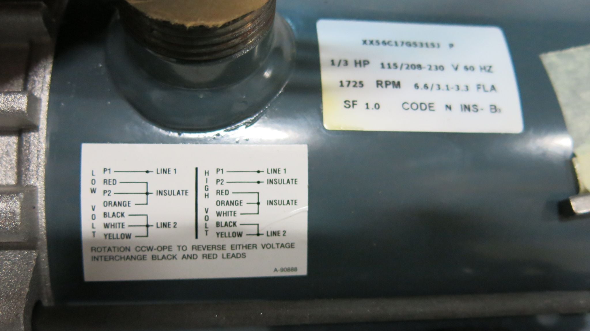 .3 HP 1725 RPM Marathon S87-939 56C17G5315J-P, Frame 56, explosion proof motor, 115/230 Volts, new - Image 5