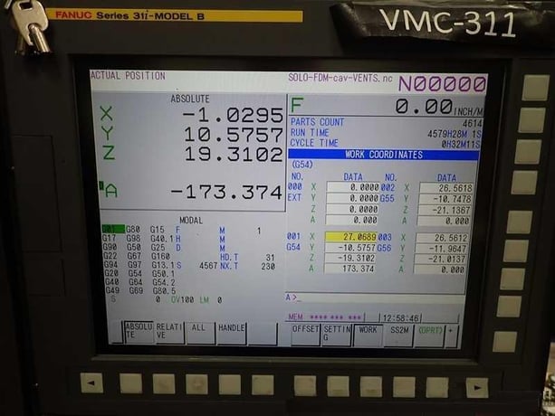 OKK #VB53a, 41" X, 20" Y, 20" Z, 20000 RPM,Cat 40 BIG+, 49" x23"table, 30 automatic tool changer,thru spindle - Image 2