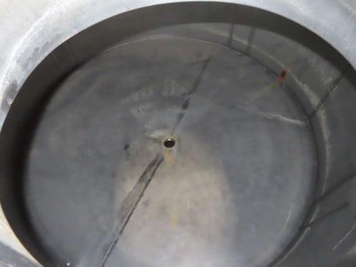 900 gallon Stainless Steel vertical tank with cone bottom, 75.5" dia. x 48" straight wall - Image 6