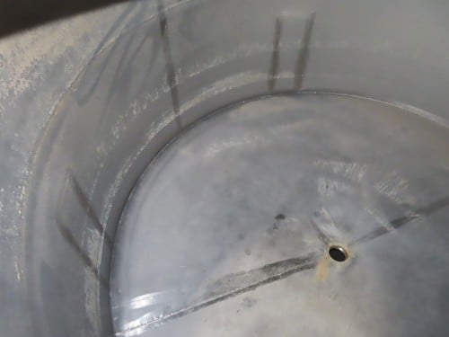 900 gallon Stainless Steel vertical tank with cone bottom, 75.5" dia. x 48" straight wall - Image 7