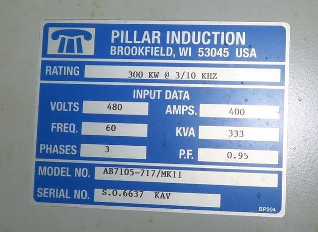 Pillar #MK11, 300 KW 3/10 kHZ, with 48" single spindle scanner, AB SLC5/04, 2005 - Image 8