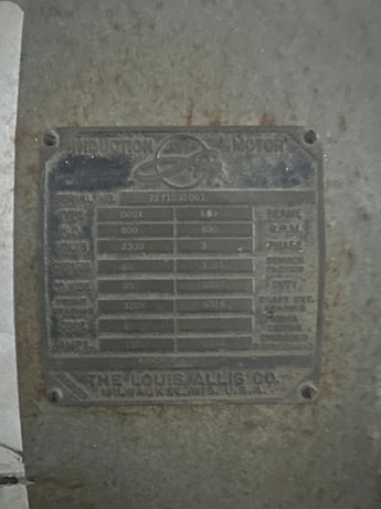 600 HP 890 RPM Louis Allis, Frame 689, ODP, 2300 Volts (2 available) - Image 2