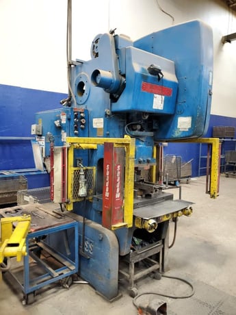 45 Ton, Bliss #C-45, OBI flywheel press, 4" stroke, 11.25" Shut Height, 3" adj., 29.5" x18" bed, light - Image 6