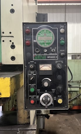 220 Ton, Seyi #SN1-220, single pt gap frame press, 8.66" stroke, 17.72" die height, 4.33" adj., 25-55 SPM - Image 8