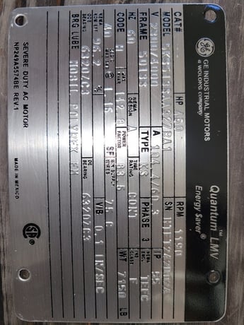 450 HP 1200 RPM General Electric, Frame 5012/13S, TEFC, Ball, IEEE 841, 2300/4160 Volts, new, Q8002/Q520 (2 - Image 1