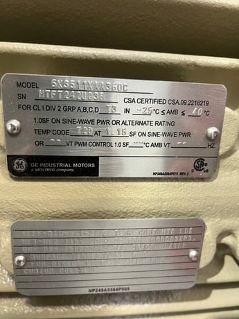 400 HP 1200 RPM General Electric, Frame 5010/11LL, TEFC, Ball, IEEE 841, 2300/4160 Volts, new, Q894 2 in - Image 2
