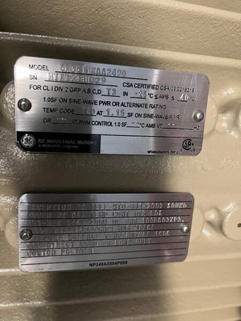250 HP 1200 RPM General Electric, Frame 508/9LL, TEFC, Ball, IEEE 841,2300/4160 Volts, new, Q882 (2 available) - Image 2