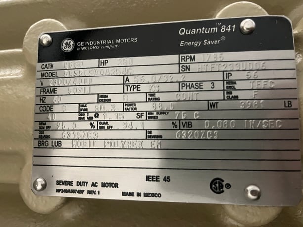 200 HP 1800 RPM General Electric, Frame 508/9LL, TEFC, Ball, IEEE 841, 2300/4160 Volts, new, Q880 - Image 1