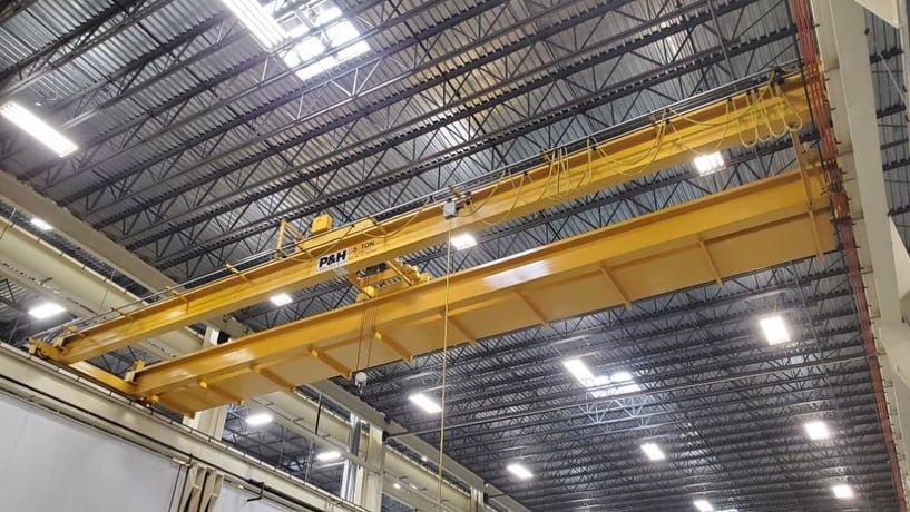 5 Ton, P & H, 47' 6" Span, 37' lift, class D, pendant, VFD all motions, 2002 [#2416] - Image 1