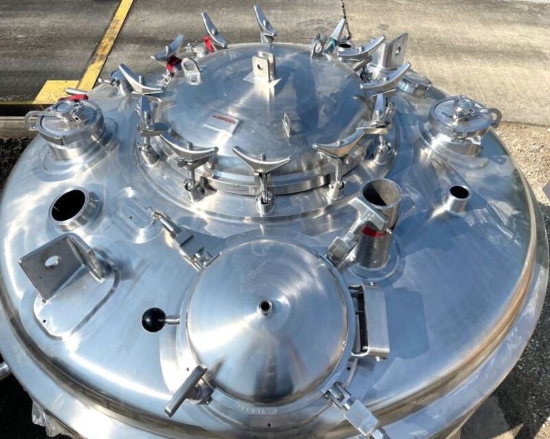 660 gallon Mueller, Stainless Steel Reactor, 70" diameter, 51 psig shell, 150 psig jacket, 300 F - Image 7