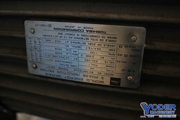 55 cfm, Atlas Copco Airlet #LE11, air comnpressor, 15 HP, 220/440 V., #75528 - Image 7