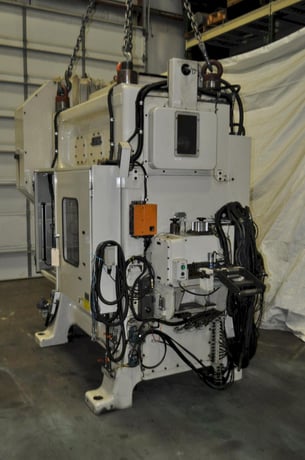 90 Ton, Lem #4508C, straight side double crank high-speed press, 3.1" stroke, 9.8" Shut Height,.11"adj. - Image 4