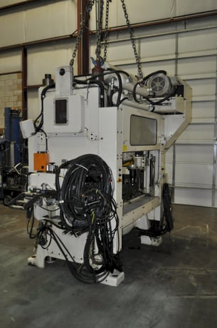 90 Ton, Lem #4508C, straight side double crank high-speed press, 3.1" stroke, 9.8" Shut Height,.11"adj. - Image 5