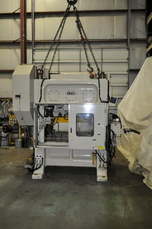 90 Ton, Lem #4508C, straight side double crank high-speed press, 3.1" stroke, 9.8" Shut Height,.11"adj. - Image 6