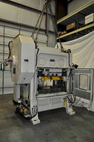 90 Ton, Lem #4508C, straight side double crank high-speed press, 3.1" stroke, 9.8" Shut Height,.11"adj. - Image 7