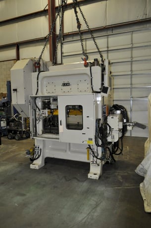 90 Ton, Lem #4508C, straight side double crank high-speed press, 3.1" stroke, 9.8" Shut Height,.11"adj. - Image 8
