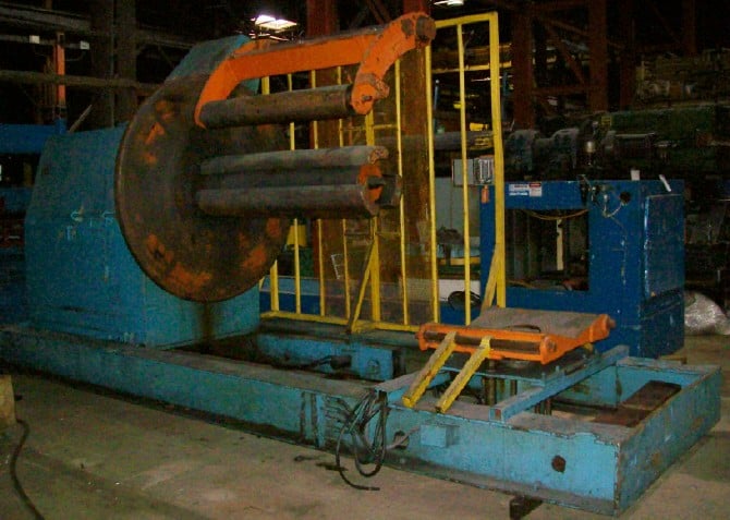 40000 lb. American Steel Line #1000, uncoiler/straightener comb., 72" OD, 19"-24" ID, 60" mandrel, (5) 5" - Image 1