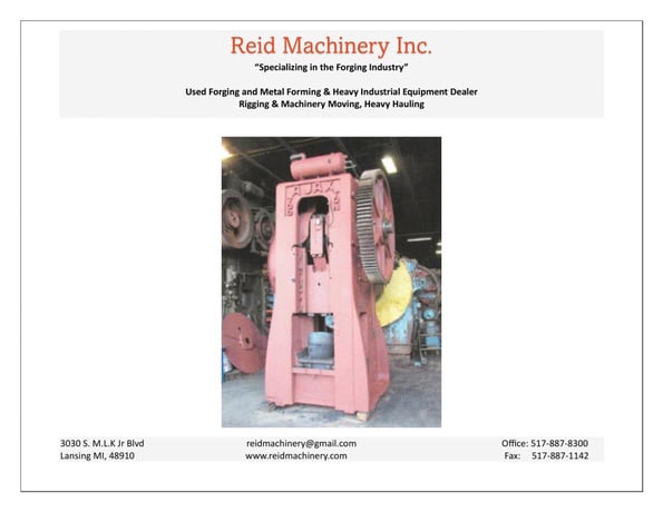 700 Ton, Ajax, mechanical forging press, 8" stroke, 27-3/8" Shut Height, 45 SPM - Image 1