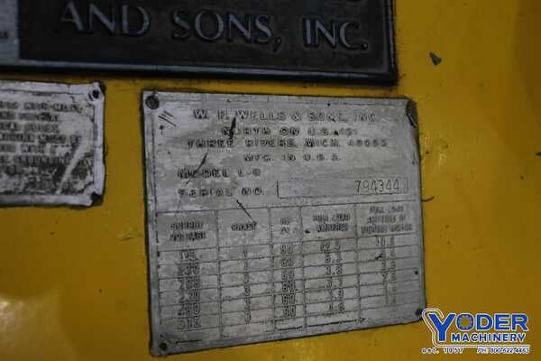 9" x 16" W.F. Wells #W9, horizontal band saw, 11.6' x 1" blade, 2 HP, coolant, 1979 - Image 7