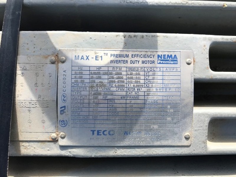 150 HP 1800 RPM Teco, Frame 445TD, EP1504, 460 Volts, New Surplus - Image 1