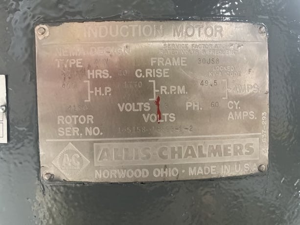 400 HP 1800 RPM Allis-chalmers, Frame 30JS8, Drip-Proof Ball Bearing, 4160 Volts - Image 4