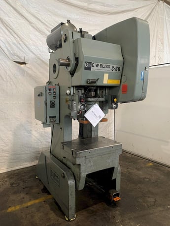 60 Ton, Bliss #C-60, OBI Press, 4" stroke, 14-1/4" Shut Height, 3" adj., 32" x21" bed, S/N H-64987,1972 - Image 1