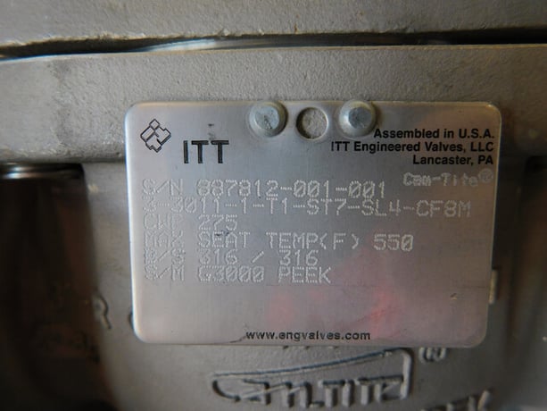 3" ITT #3-3011-1-T1-ST7-SL4-CF8M, Camtite Ball Valve, 275 psi, Class 150#, CF8M, NEW - Image 5