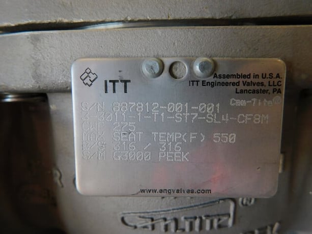 3" ITT #3-3011-1-T1-ST7-SL4-CF8M, Camtite Ball Valve, 275 psi, Class 150#, CF8M, NEW - Image 10