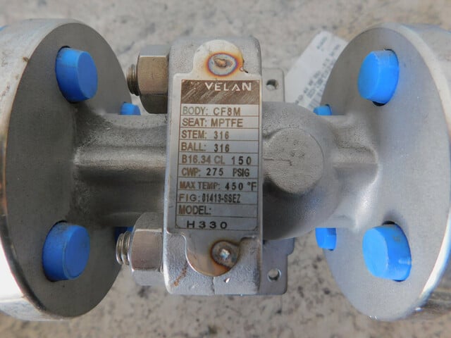 3/4" Velan #H330, ball valve, 275 psig, class 150# flanged, CF8M, new - Image 5
