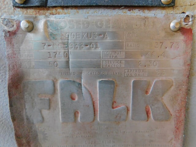 50 HP @ 1750 RPM, Falk #2100BXU3-A, Enclosed Gear Drive, 46 RPM output, 37.73 Ratio, 2.3 S.F., 33 gallons, 5" - Image 7