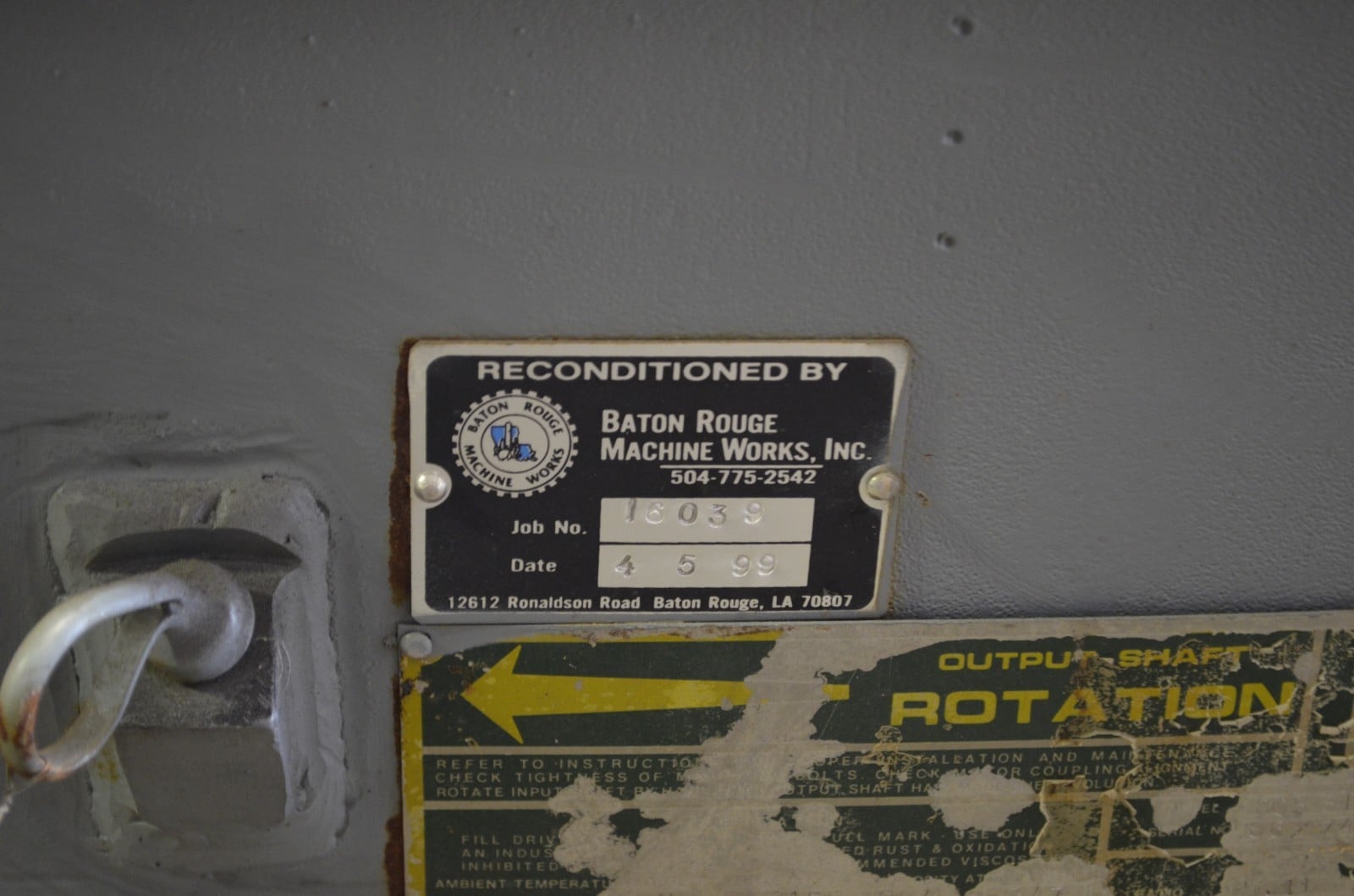 250 HP, Lightnin #805-SPDS, Worm Gear Gearbox, 348 RPM output, 5.11:1 Ratio, 2-3/4" input shaft, Rebuilt - Image 7