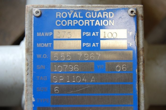 3" Royal Guard, Simplex Strainer, Type 55, 275 PSI @ 100 F, 1/2" Drain, 6" diameter x 24" L, 2006, NEW - Image 10