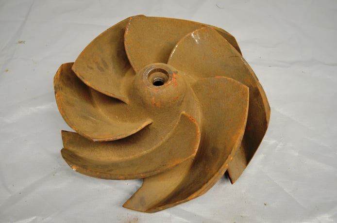 Goulds #55807, Pump Impeller, 18" diameter, 6 Vane, Carbon Steel, NEW - Image 1