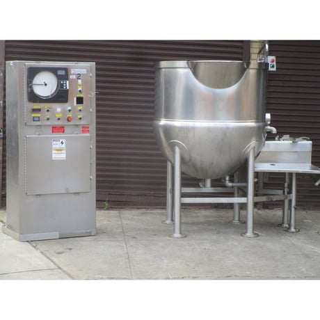 200 gallon Cleveland JC Pardo #HAMKDL-200, horizontal mix agitation stationary steam kettle - Image 6