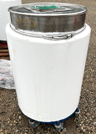 55 gallon Stainless Steel Drums w/Clamp on Lid and Bottom outlet, 22" diameter x 33" depth x 43" H, qty. 5 - Image 5