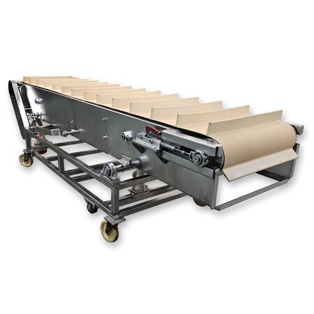 23" wide x 9.6' long, Stainless Steel Sanitary Cleated Incline Belt Conveyor, 22.3" width vinyl belt, 2.5" - Image 1