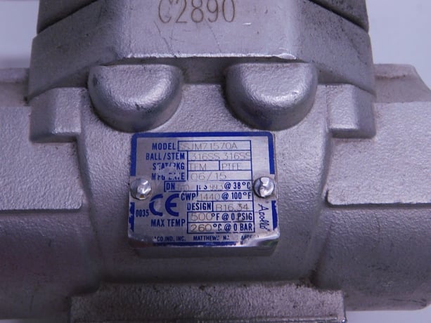 1-1/2" Apollo, Ball Valve, Class 600# SW x SW, CF3M 316L Body, NEW - Image 4